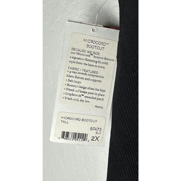 NWT KERRITS Microcord Bootcut Riding Pants 2XL Tall BLACK Pull On Stretch - Picture 4 of 4